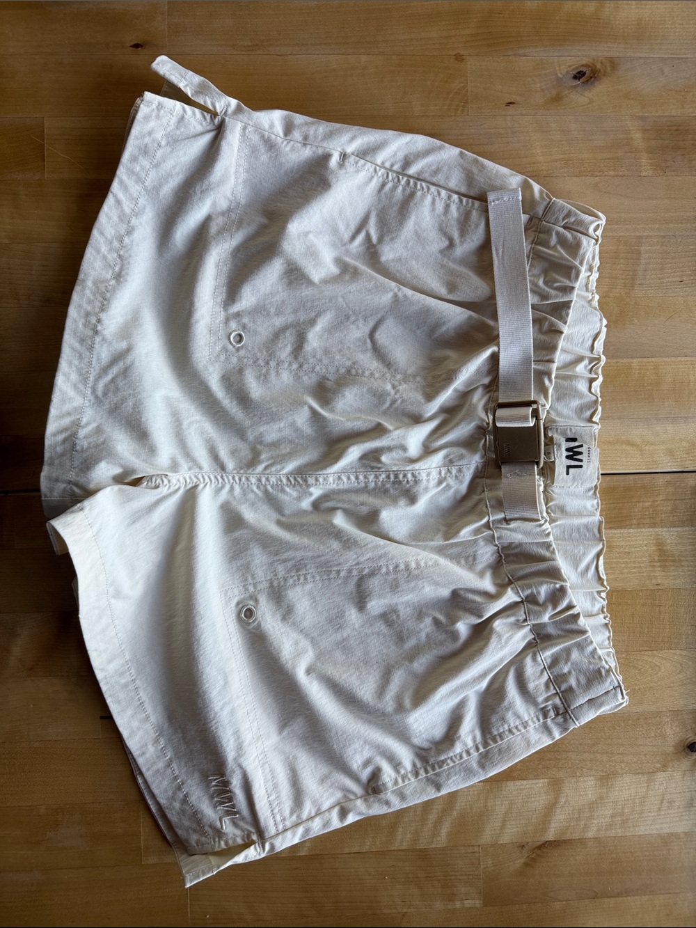 Madewell Cream Elastic-Waist Casual Shorts with Belt